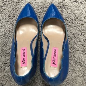 Beautiful Blue patent Betsey Johnson stilettos